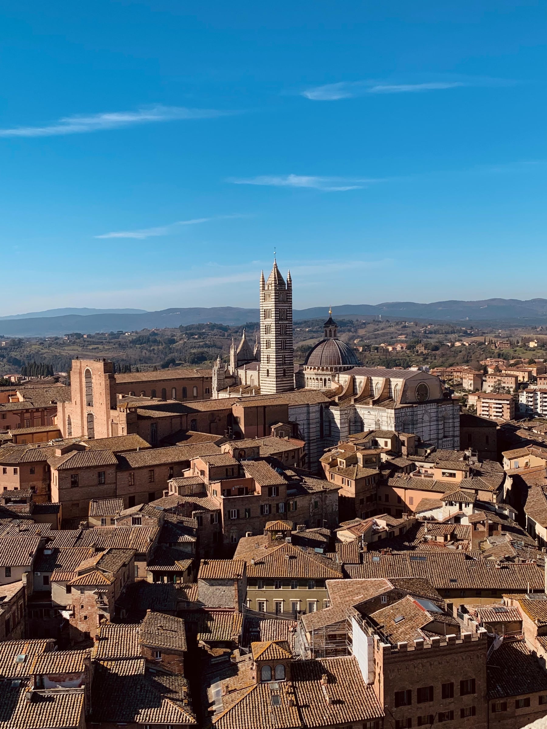 A panoramic view of Siena and its iconic Cathedral.