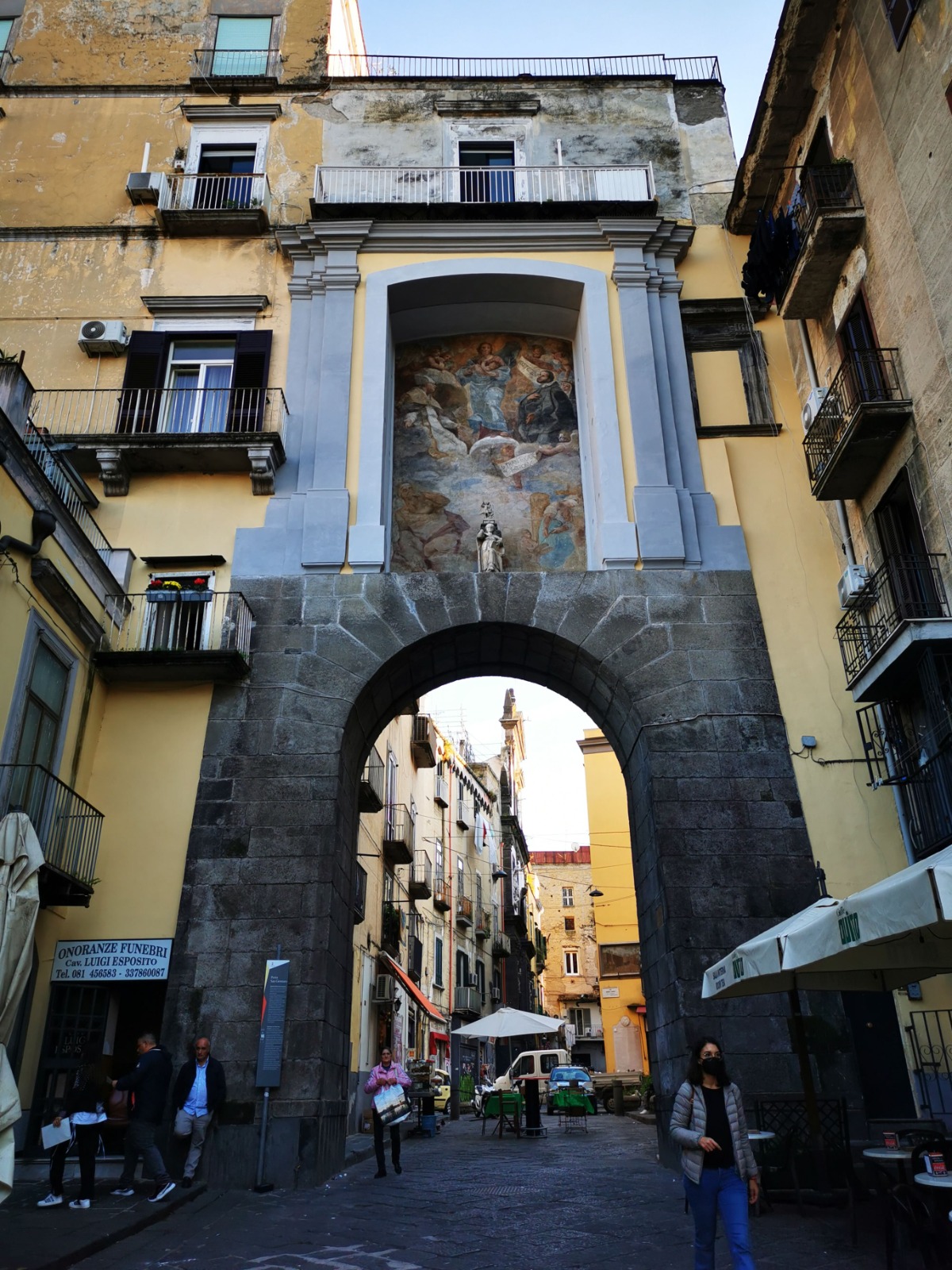 Port'Alba, the frescoed arched gateway into the old centre of Naples