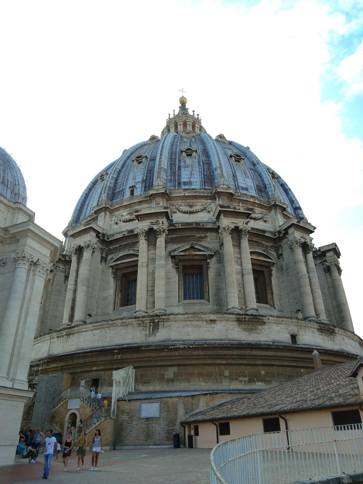 The great dome of Saint Peter's Basilica seen from the roof terrace